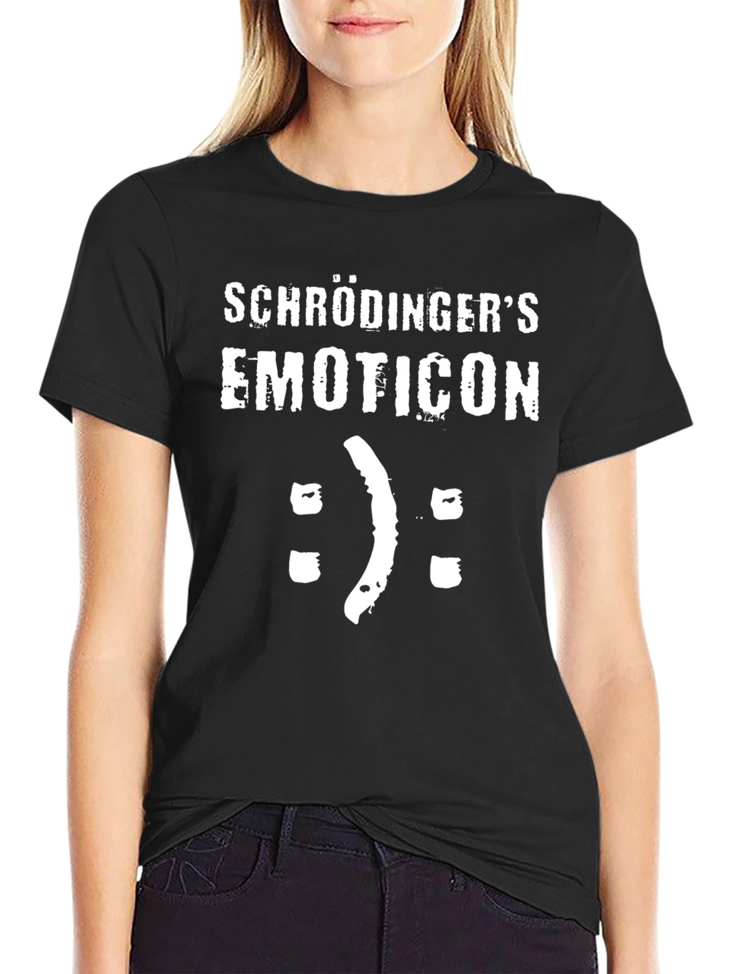 Schrödingers Emoticon T-Shirt - Funny Physics Humor Tee