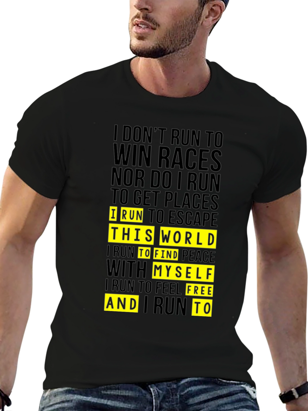 Motivational Running T-Shirt - Escape the World!