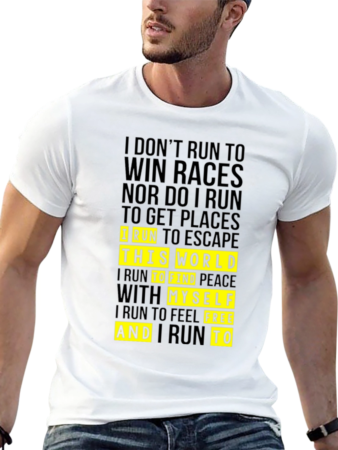Motivational Running T-Shirt - Escape the World!
