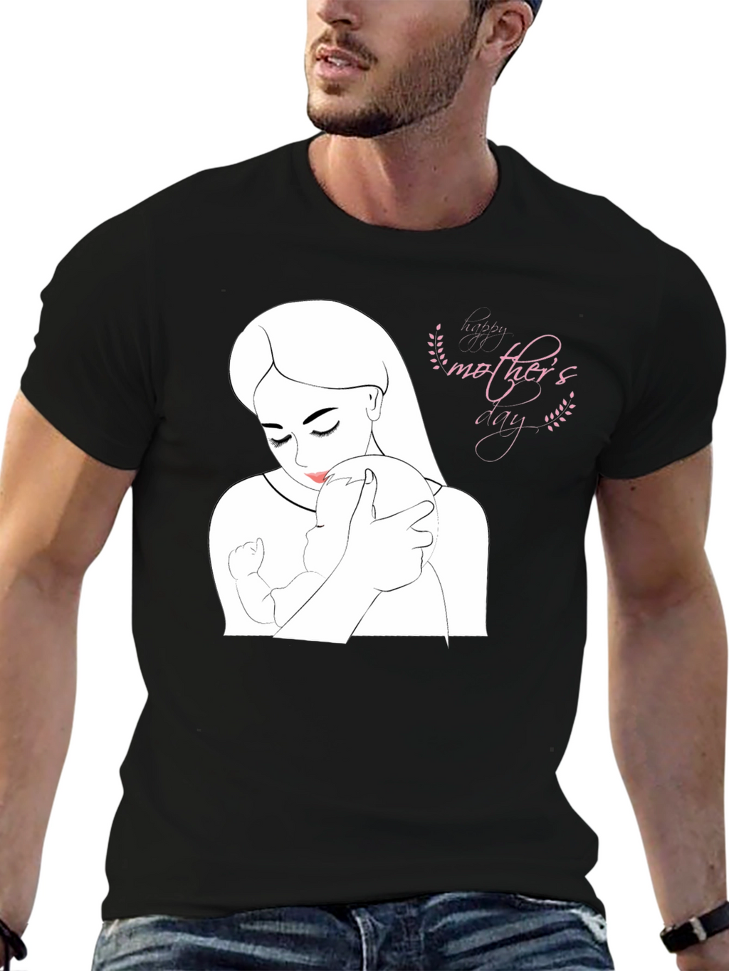 Mothers Day Black T-Shirt - Love & Family Design