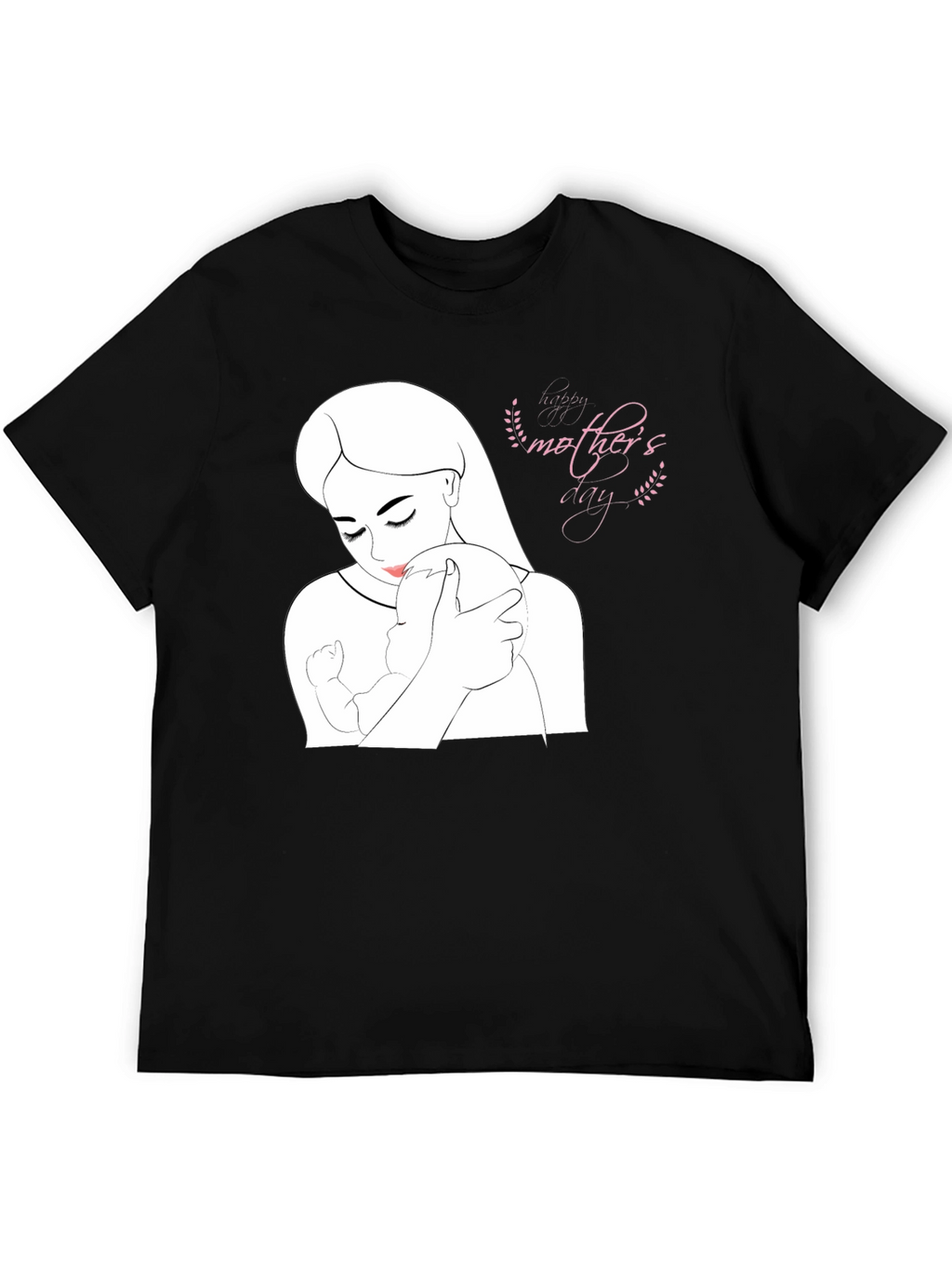 Mothers Day Black T-Shirt - Love & Family Design
