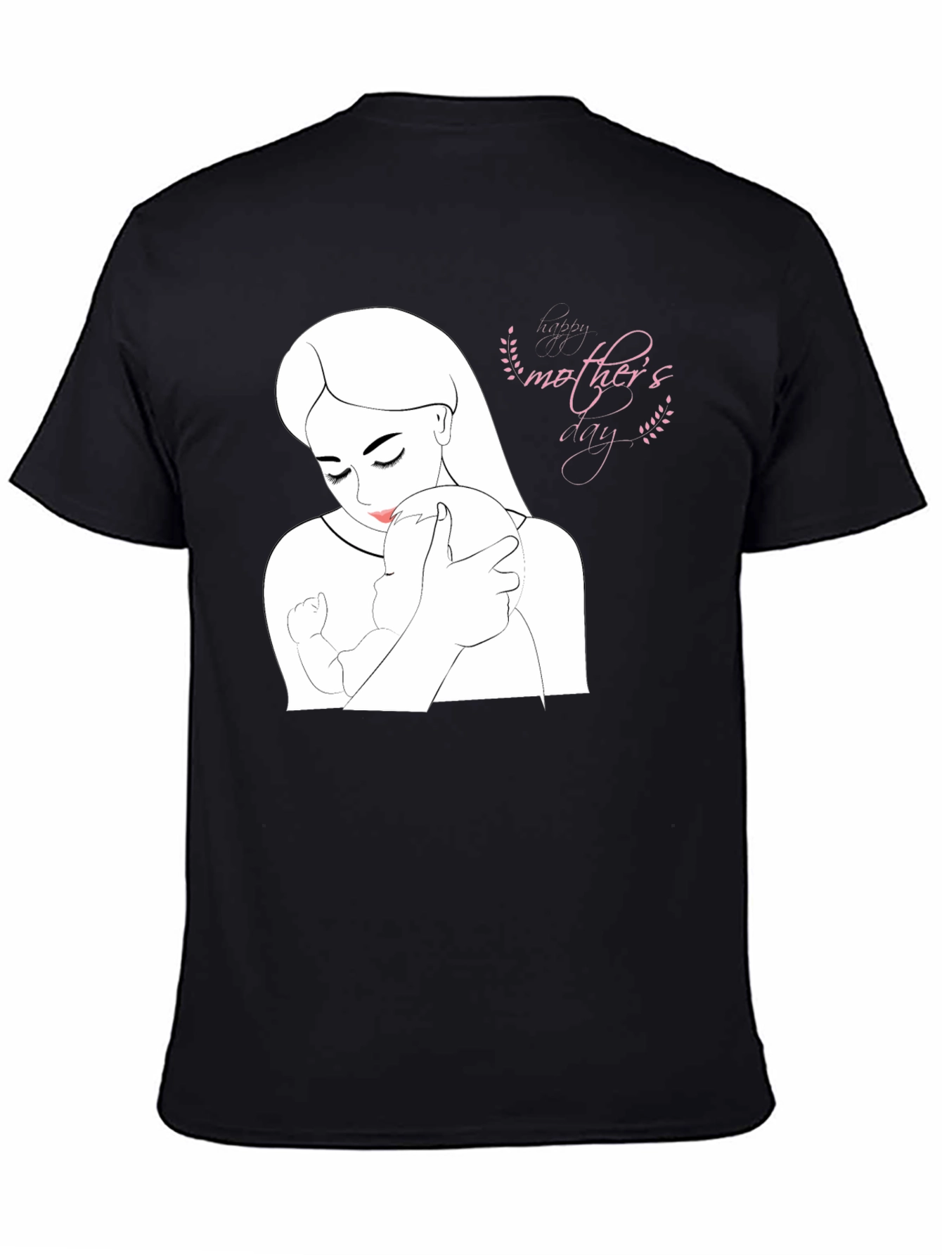 Mothers Day Black T-Shirt - Love & Family Design