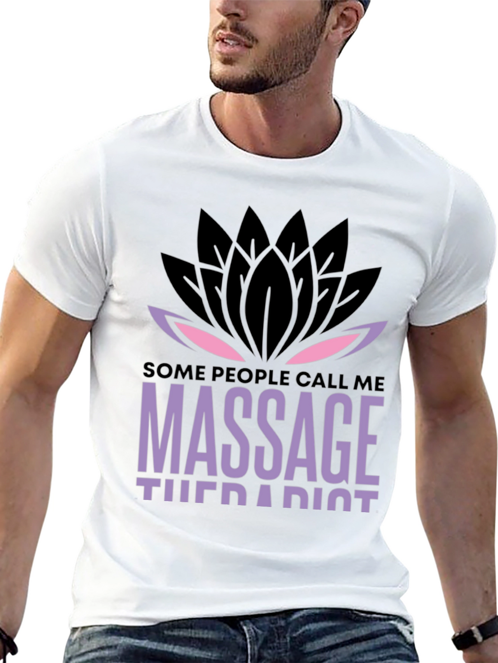 Massage Therapist Lotus Graphic T-Shirt - Unique Design