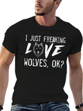 I Just Freaking Love Wolves T-Shirt - Black