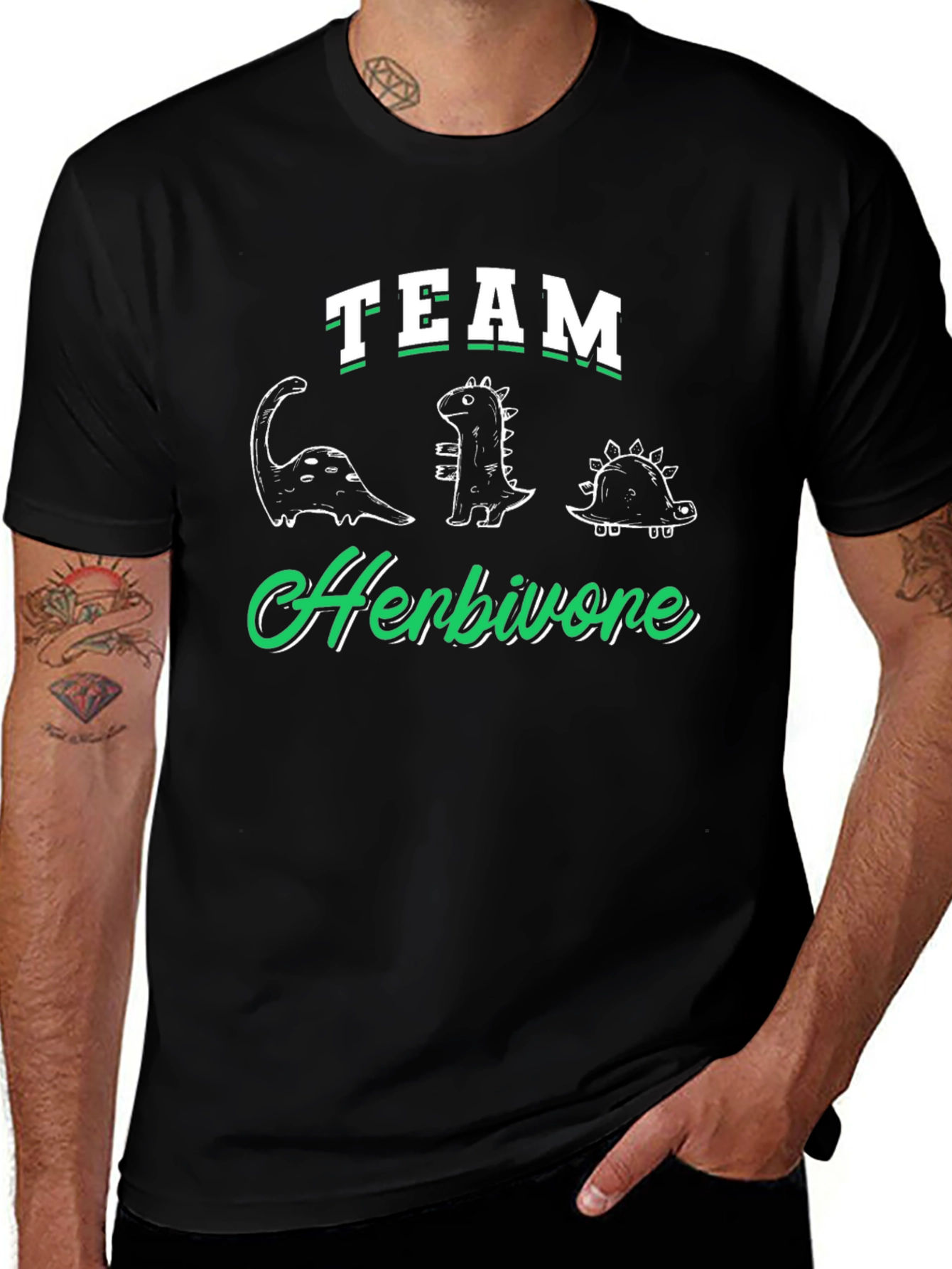 Team Herbivore Dinosaur T-Shirt - Cute Graphic Tee