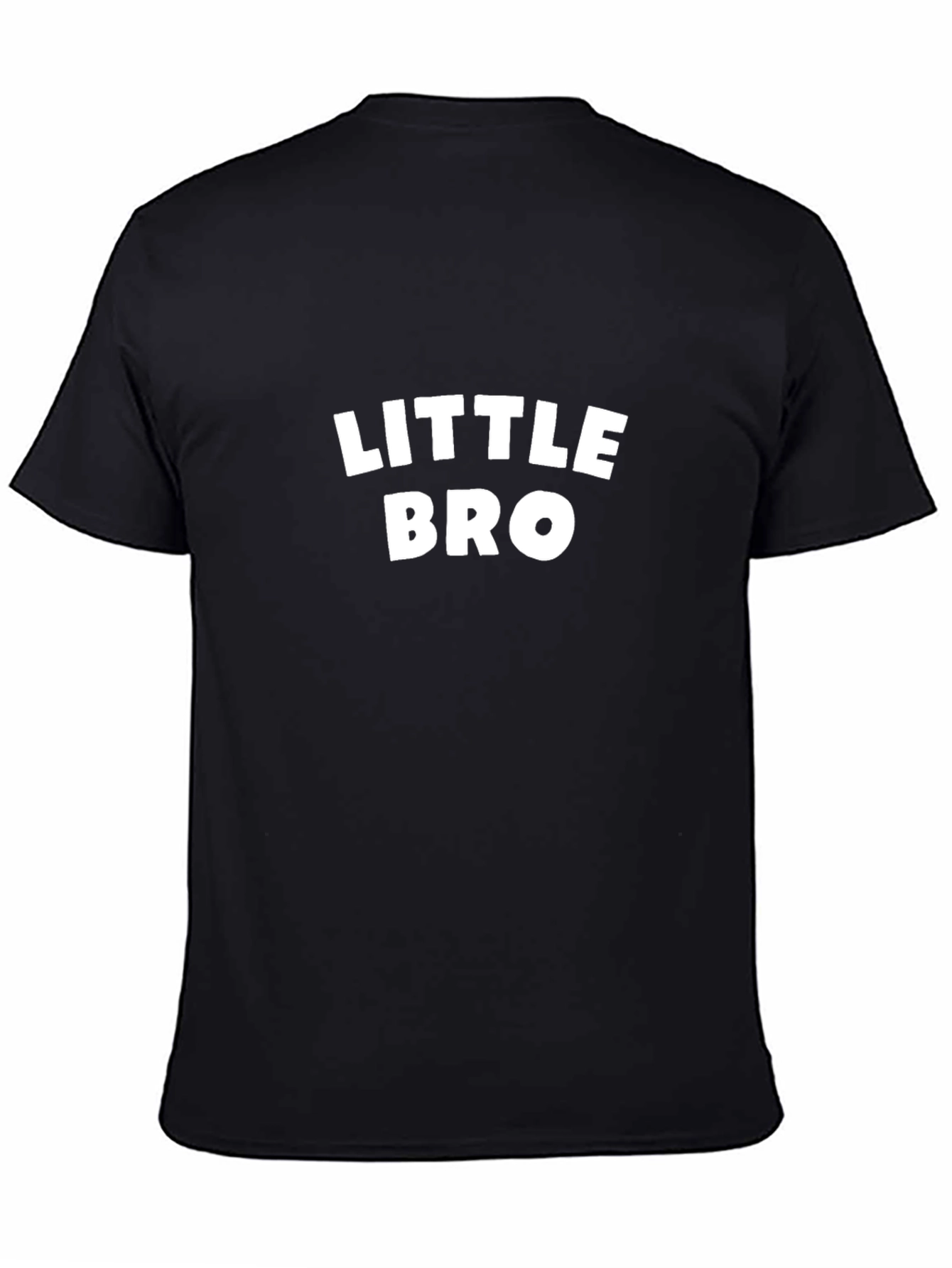 Little Bro Black Cotton Crew Neck T-Shirt