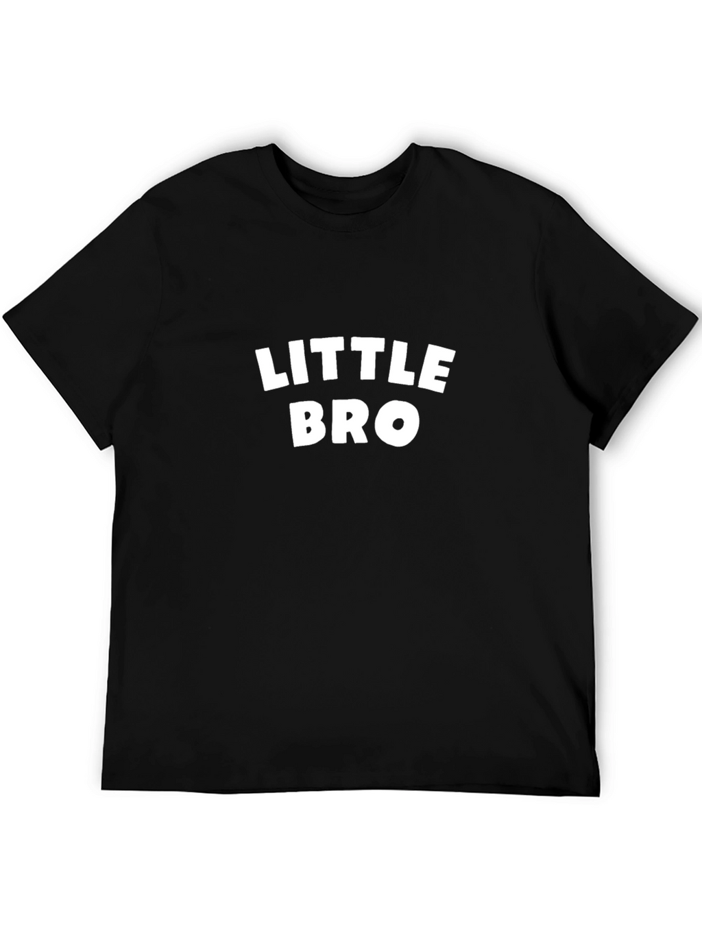 Little Bro Black Cotton Crew Neck T-Shirt