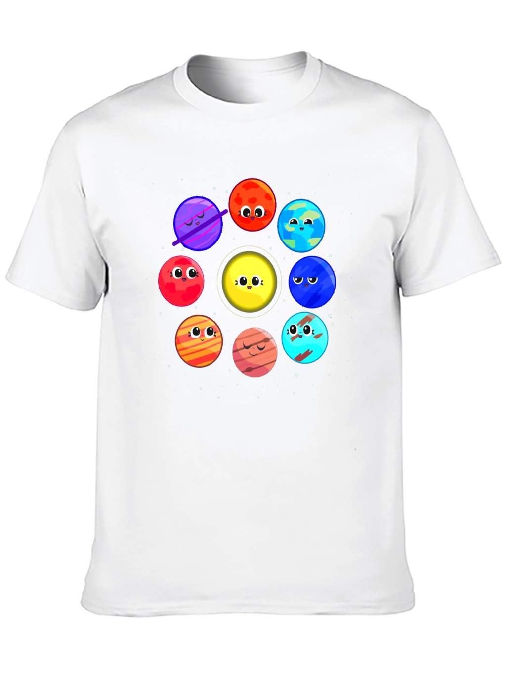 Planet Cartoon Graphic Black T-Shirt