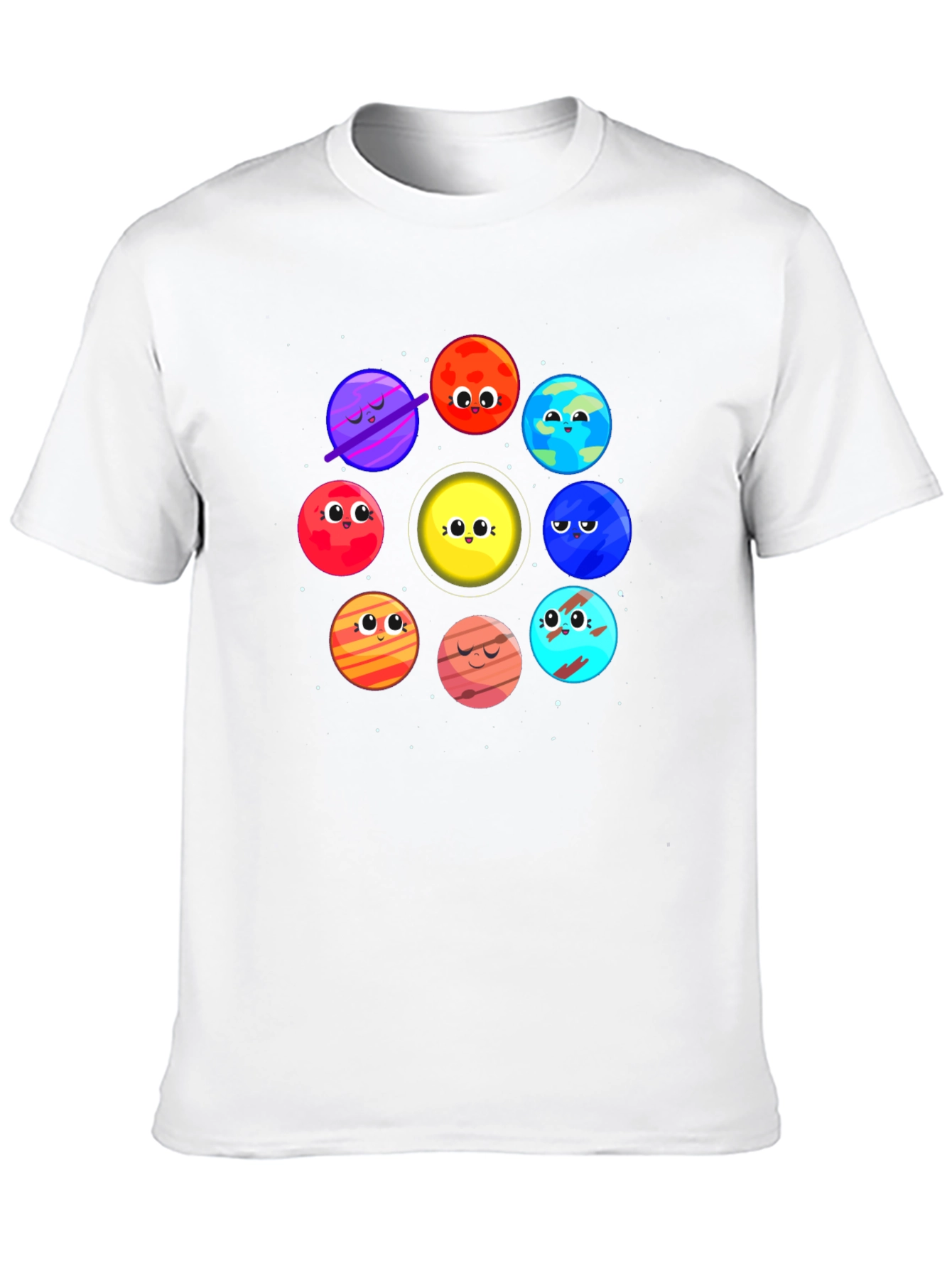 Planet Cartoon Graphic Black T-Shirt