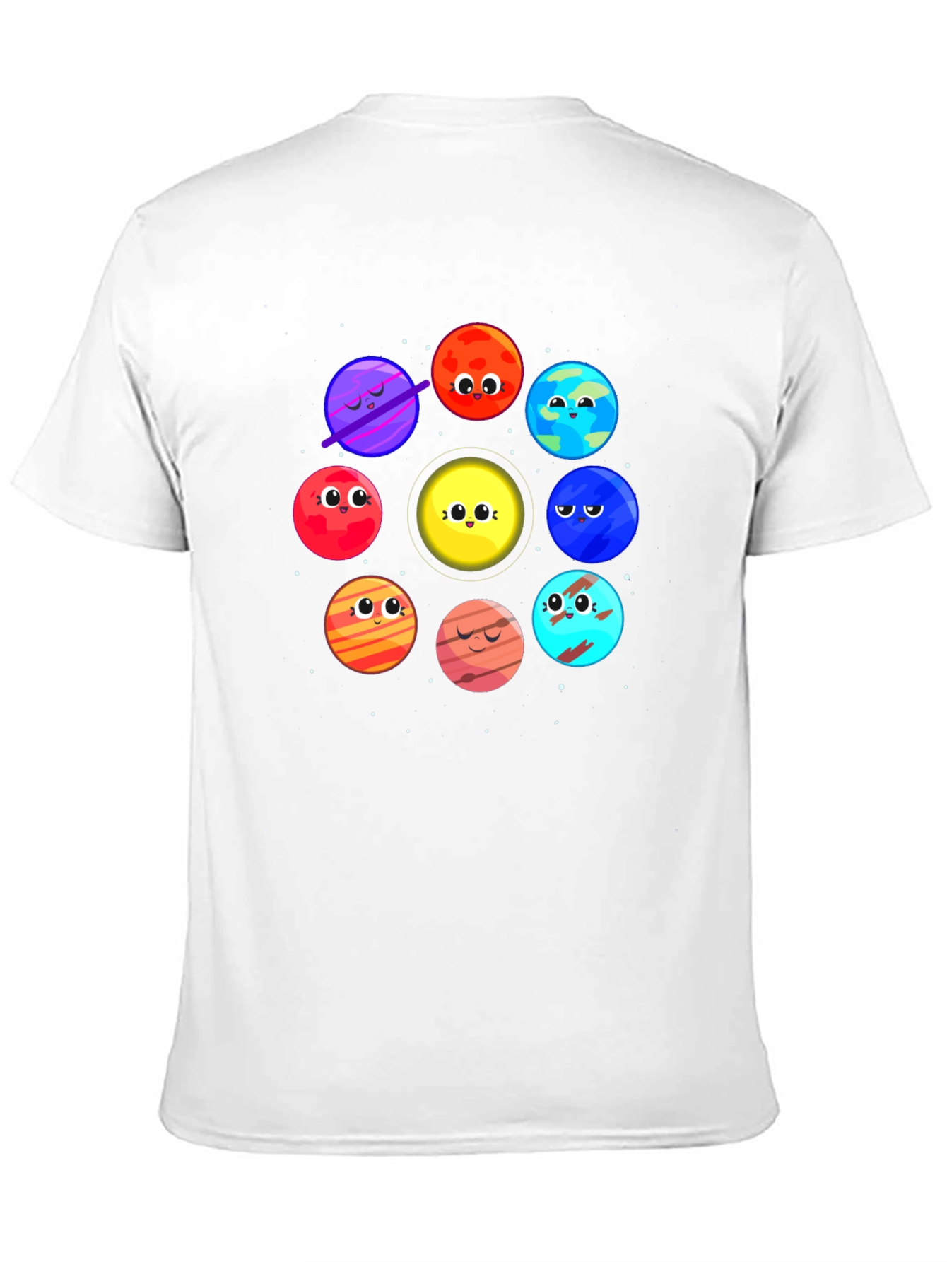 Planet Cartoon Graphic Black T-Shirt