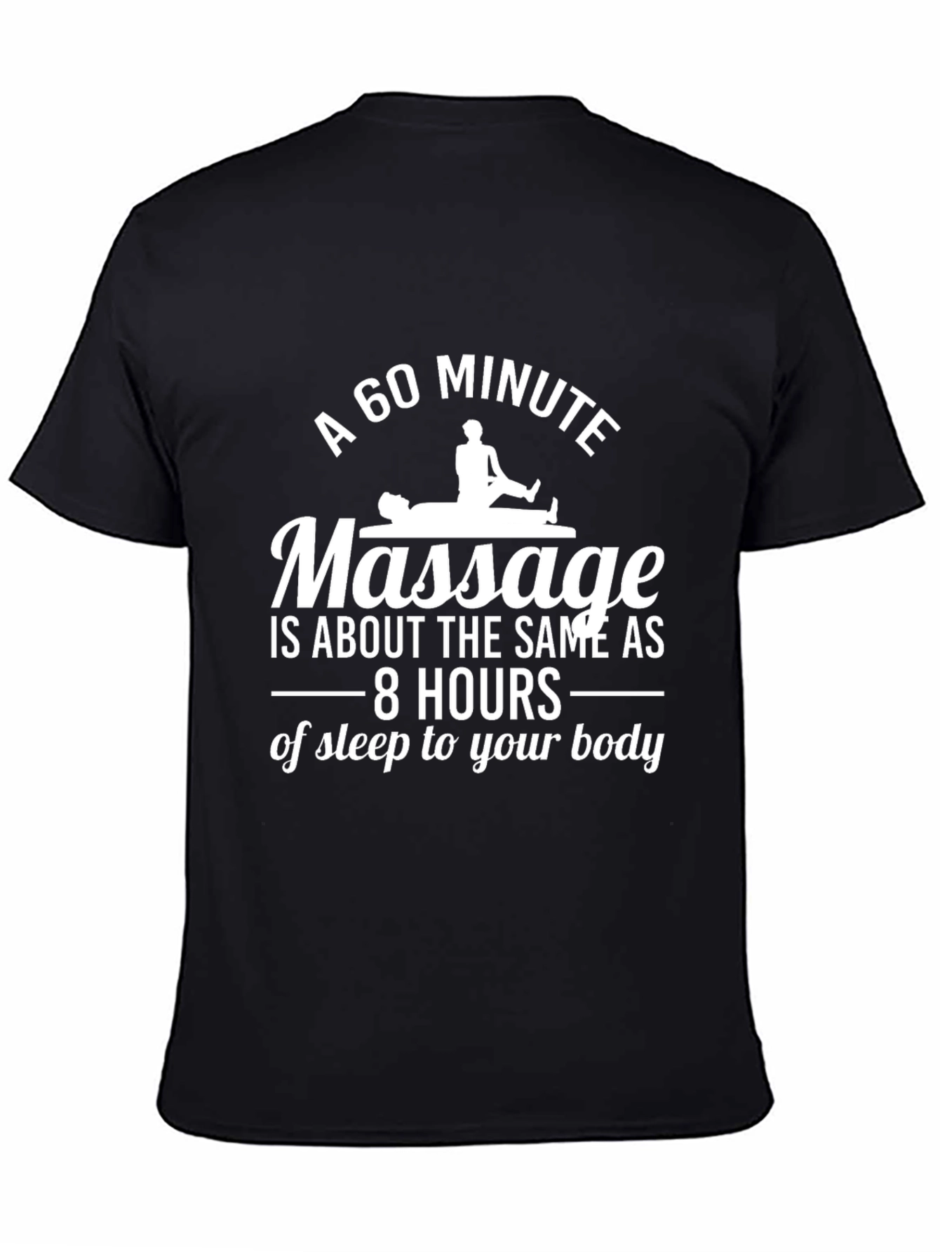 Massage Therapy Black T-Shirt - 60 Minute Relaxation