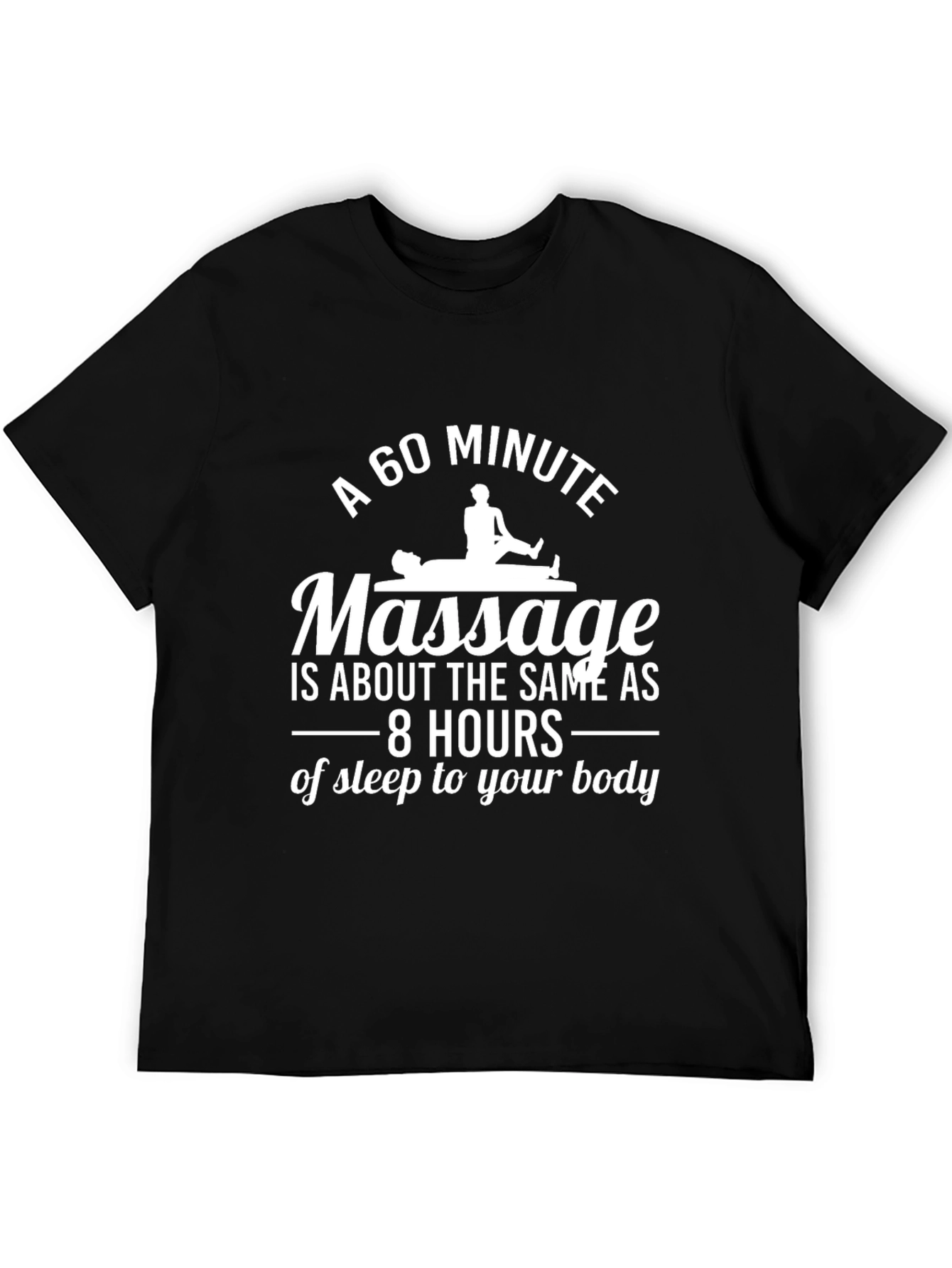 Massage Therapy Black T-Shirt - 60 Minute Relaxation