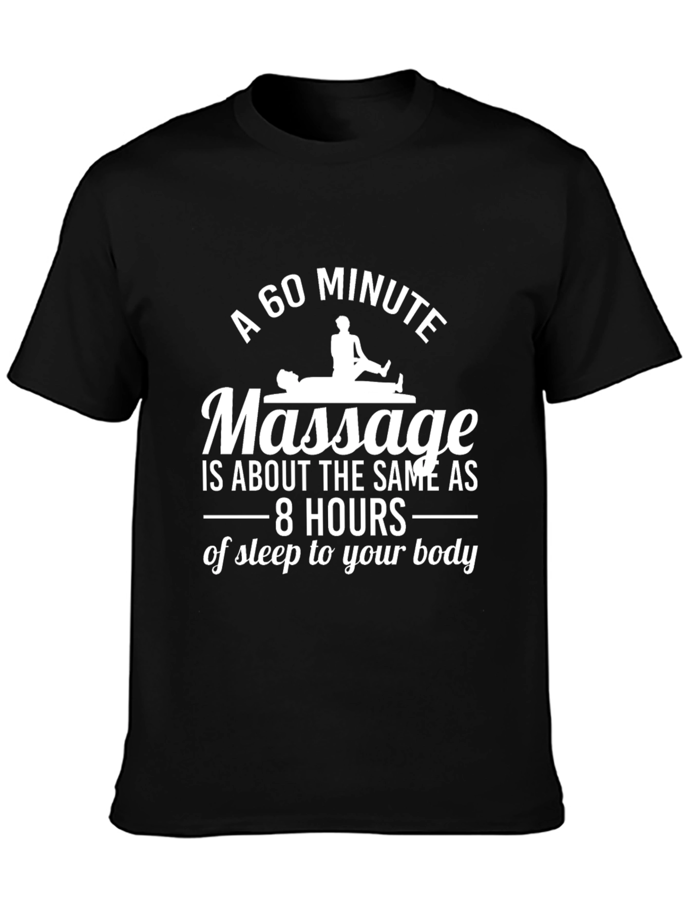 Massage Therapy Black T-Shirt - 60 Minute Relaxation