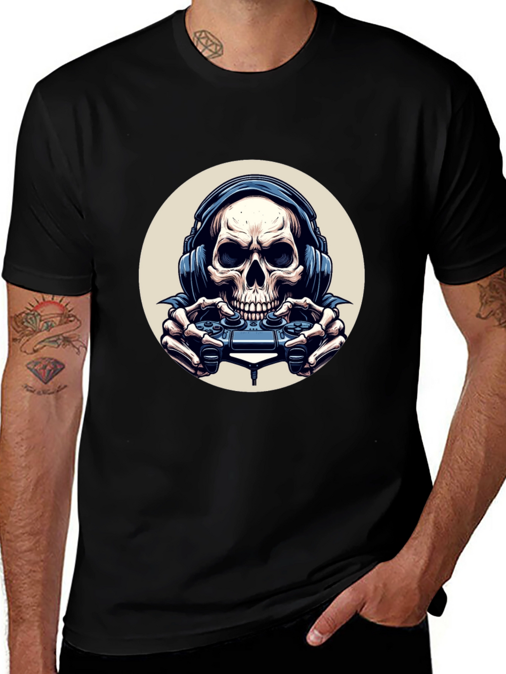 Skull Gamer Black T-Shirt