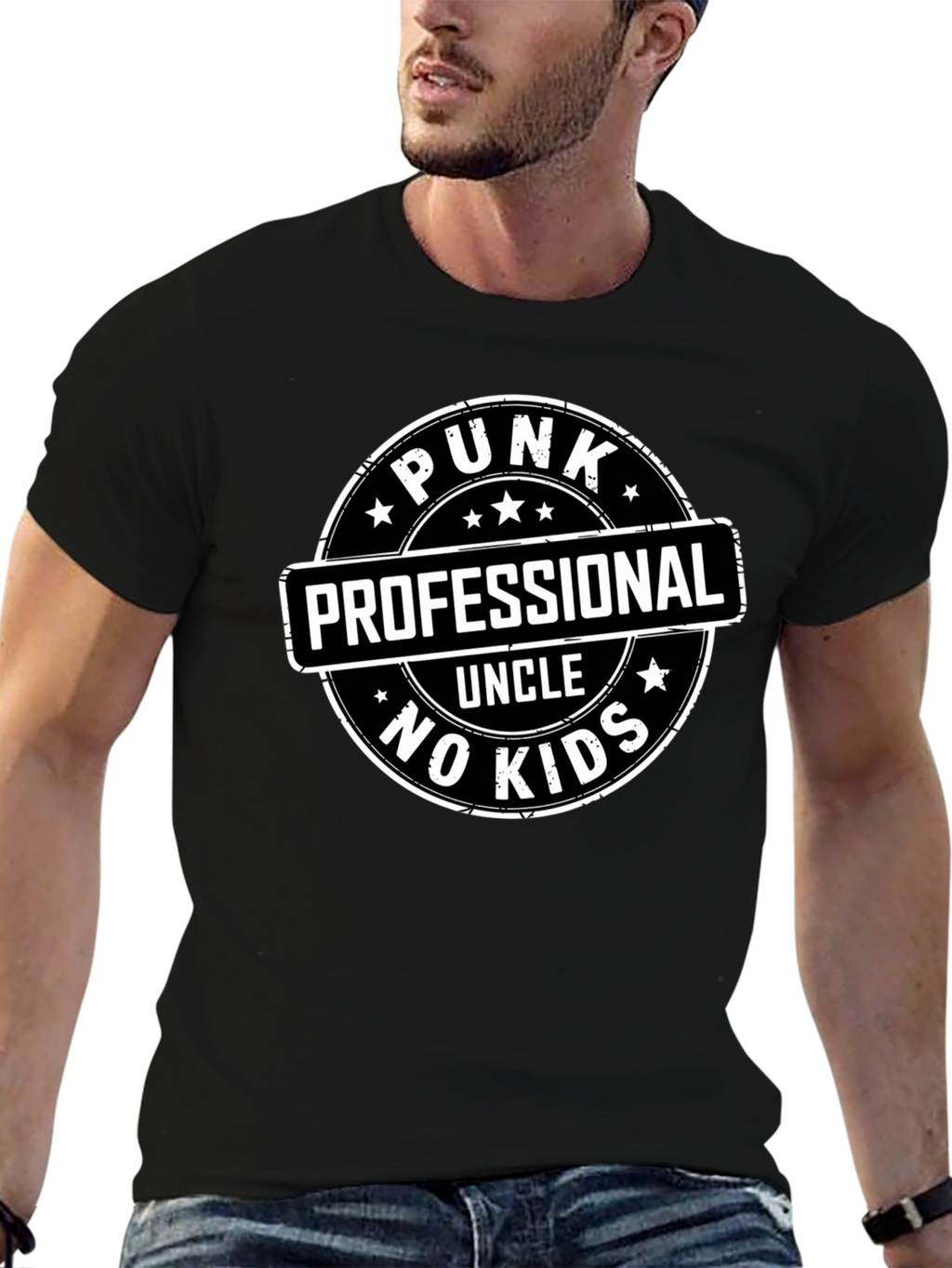 Punk Professional Uncle No Kids Graphic Tee