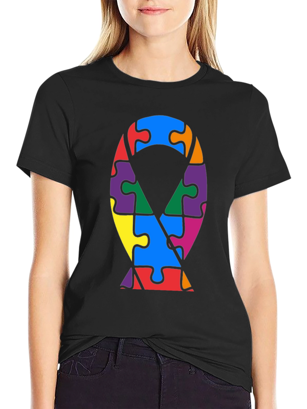 Autism Awareness Puzzle Ribbon T-Shirt