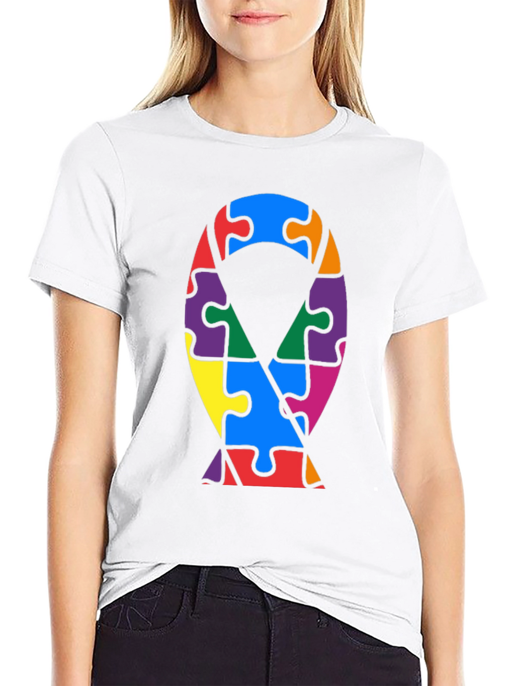 Autism Awareness Puzzle Ribbon T-Shirt