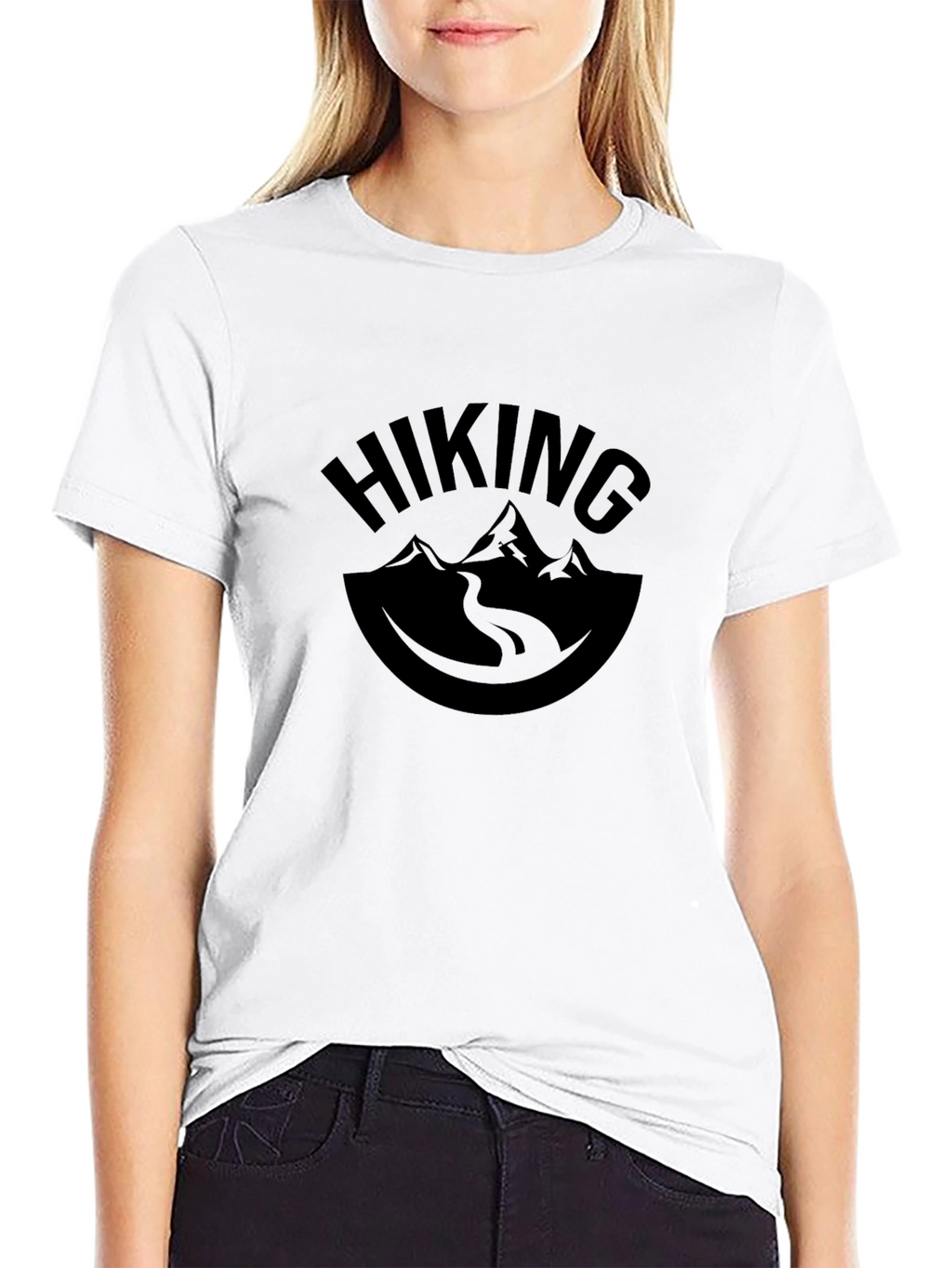 Hiking Graphic Tee - Black Mountain Design T-Shirt