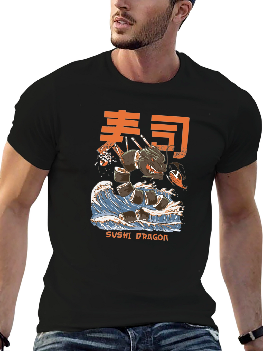 Sushi Dragon Graphic Tee - Unique Design