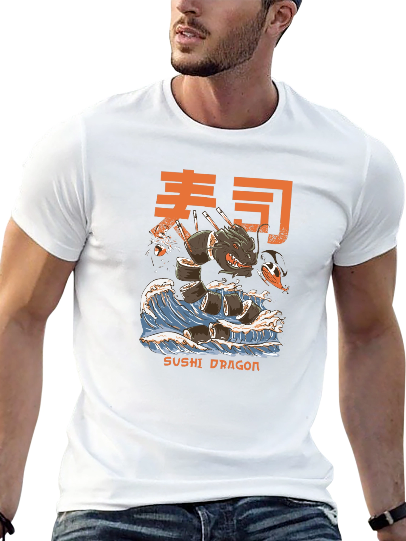 Sushi Dragon Graphic Tee - Unique Design