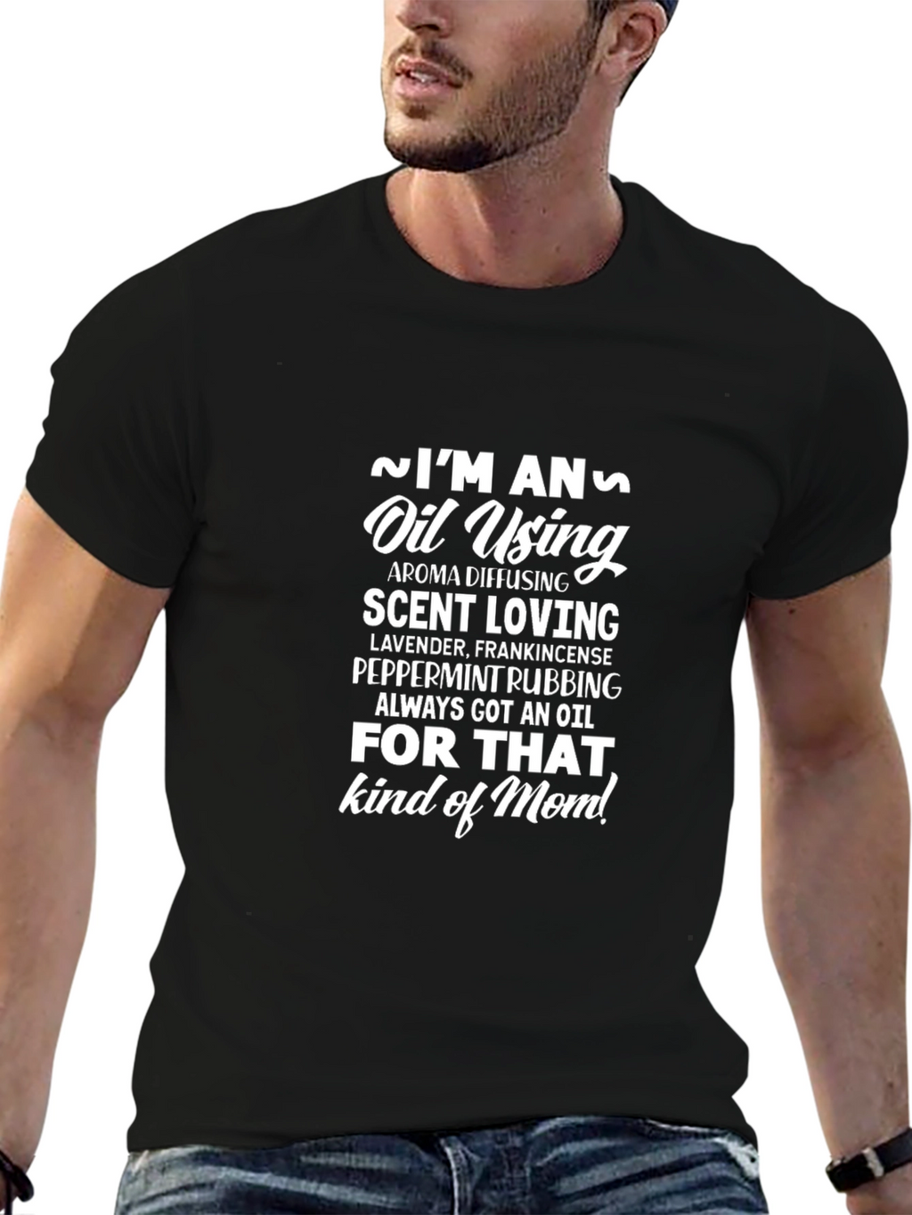 Oil Loving Mom Graphic Tee - Black