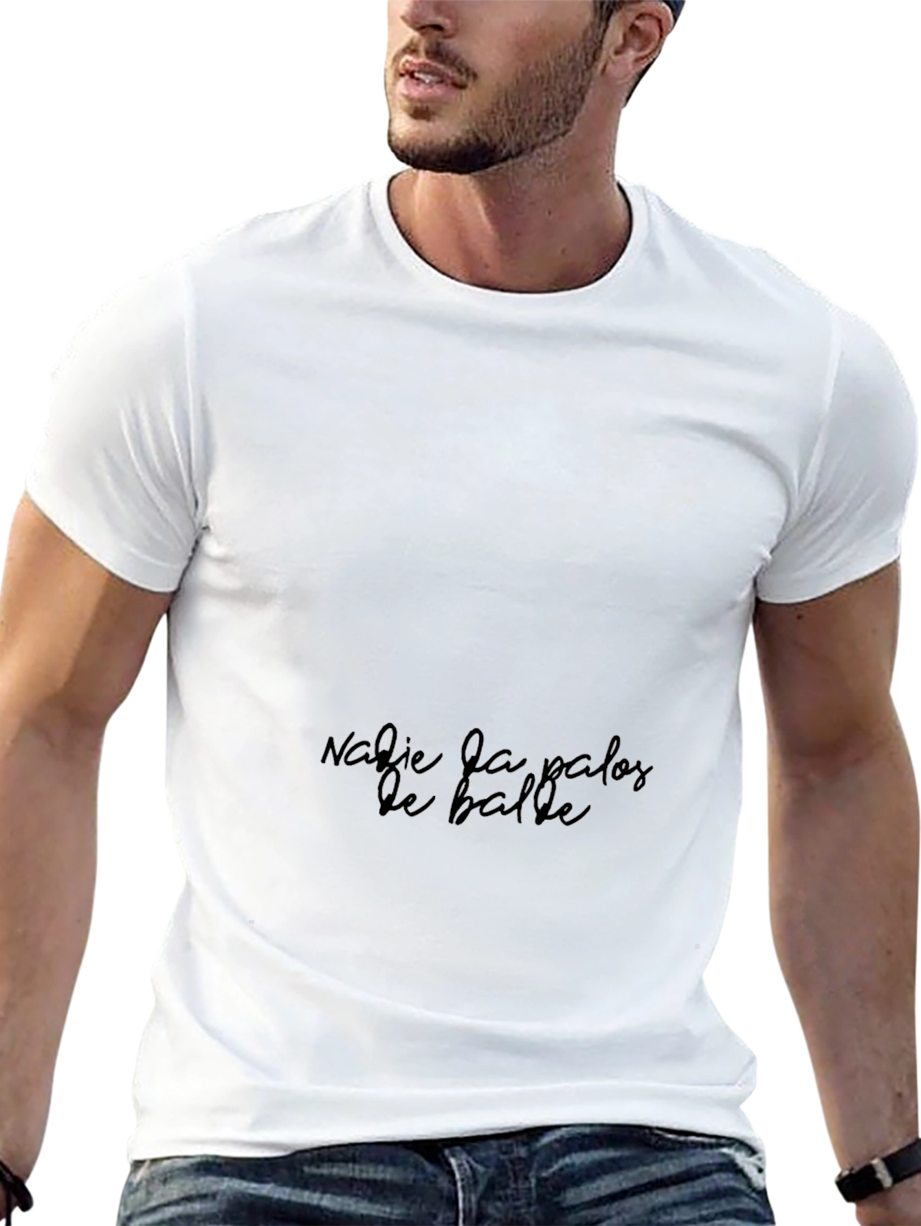 Stylish Black T-Shirt with Unique Text Design