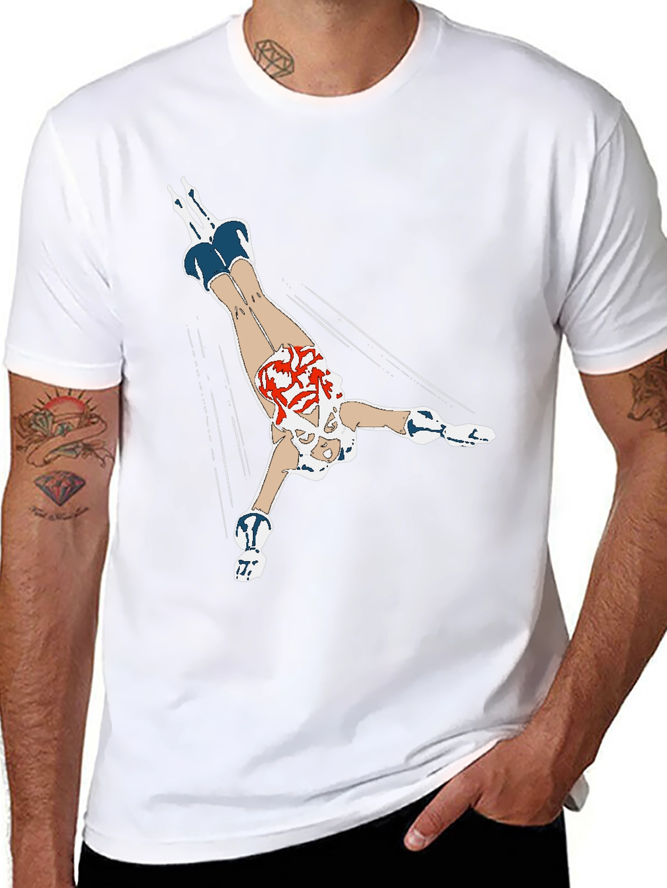 Diving Girl Graphic Black T-Shirt
