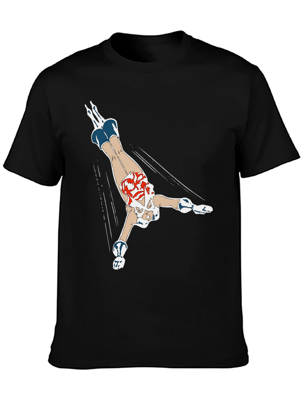 Diving Girl Graphic Black T-Shirt