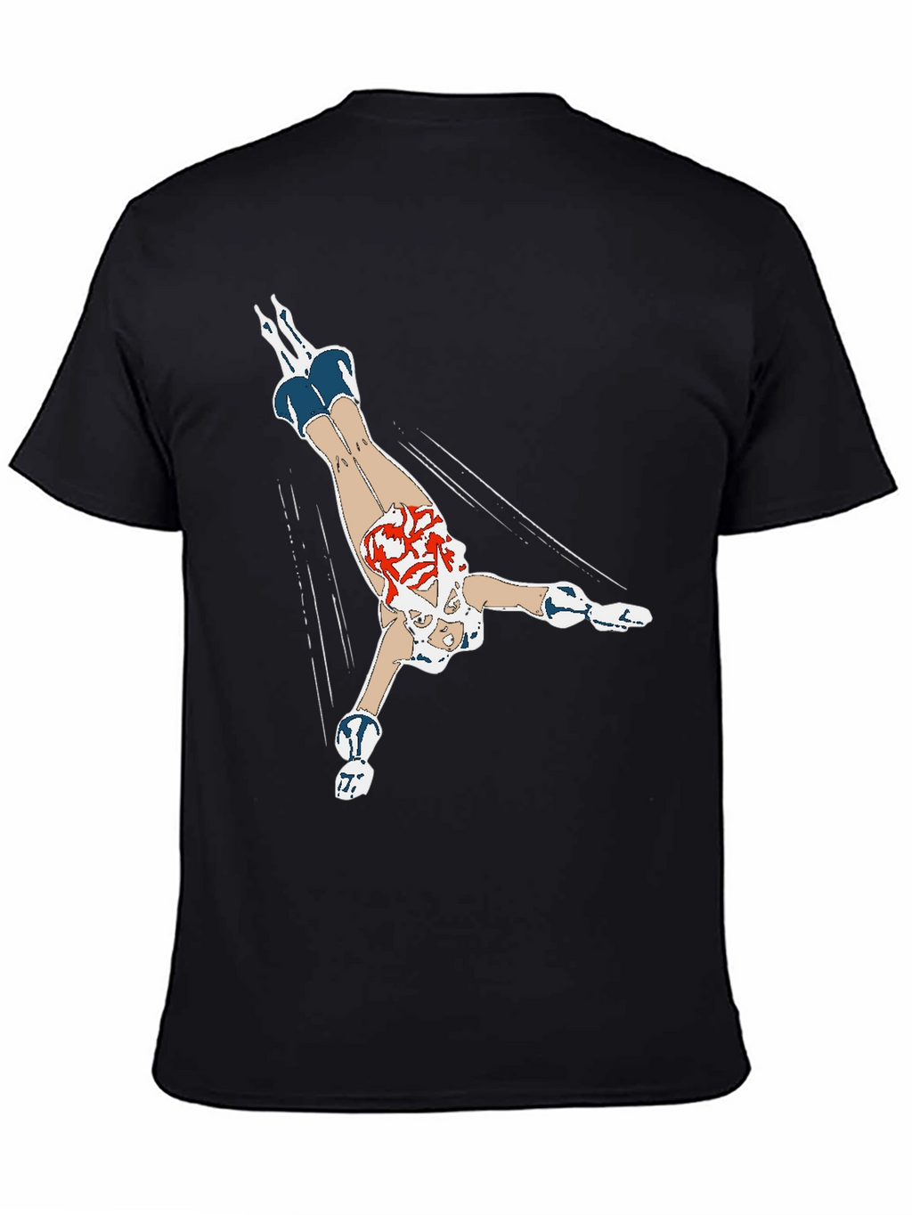 Diving Girl Graphic Black T-Shirt