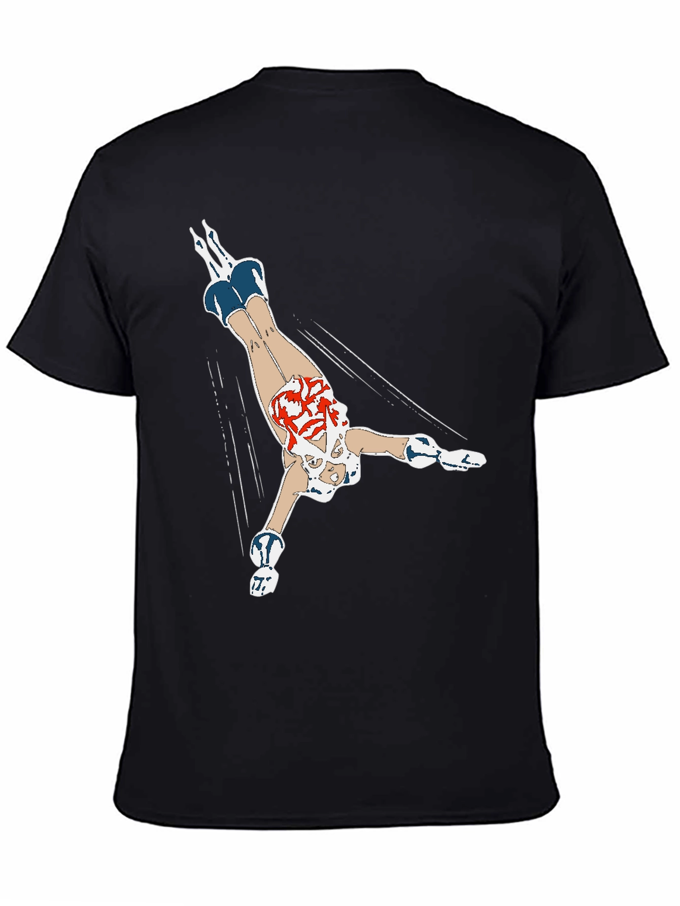Diving Girl Graphic Black T-Shirt