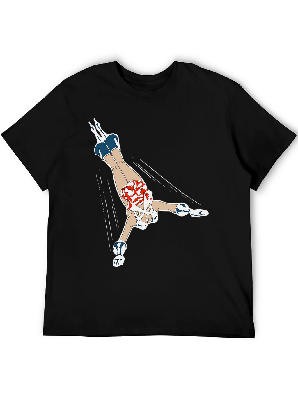 Diving Girl Graphic Black T-Shirt