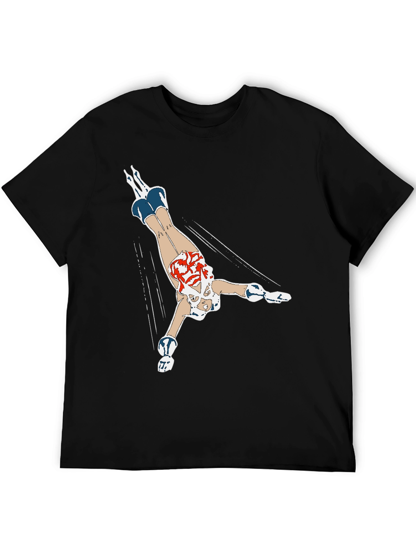 Diving Girl Graphic Black T-Shirt