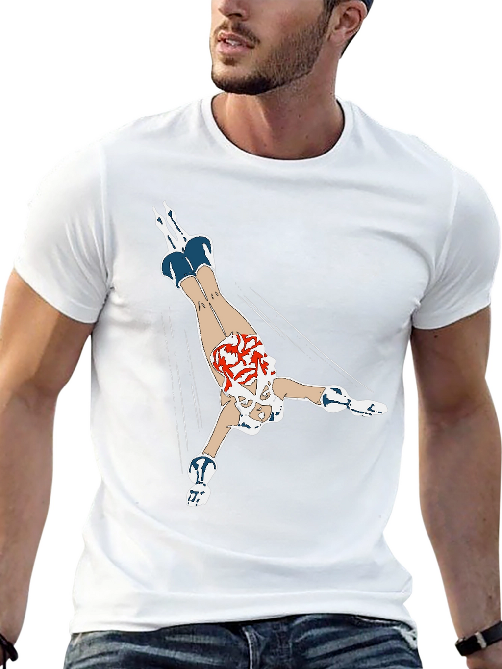 Diving Girl Graphic Black T-Shirt