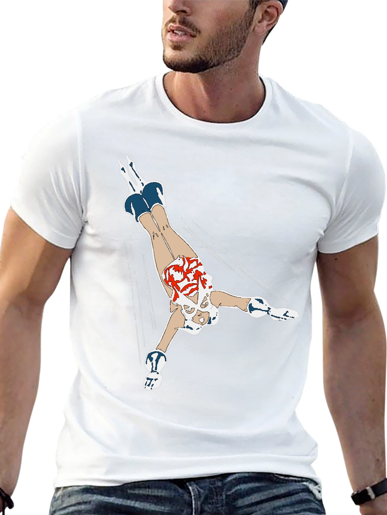 Diving Girl Graphic Black T-Shirt