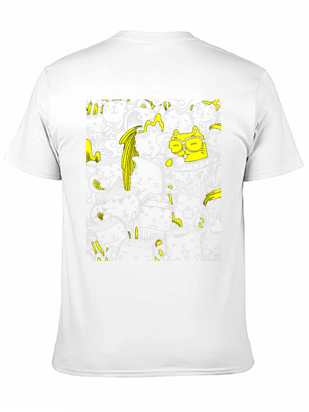 Cool Black Cat Doodle T-Shirt