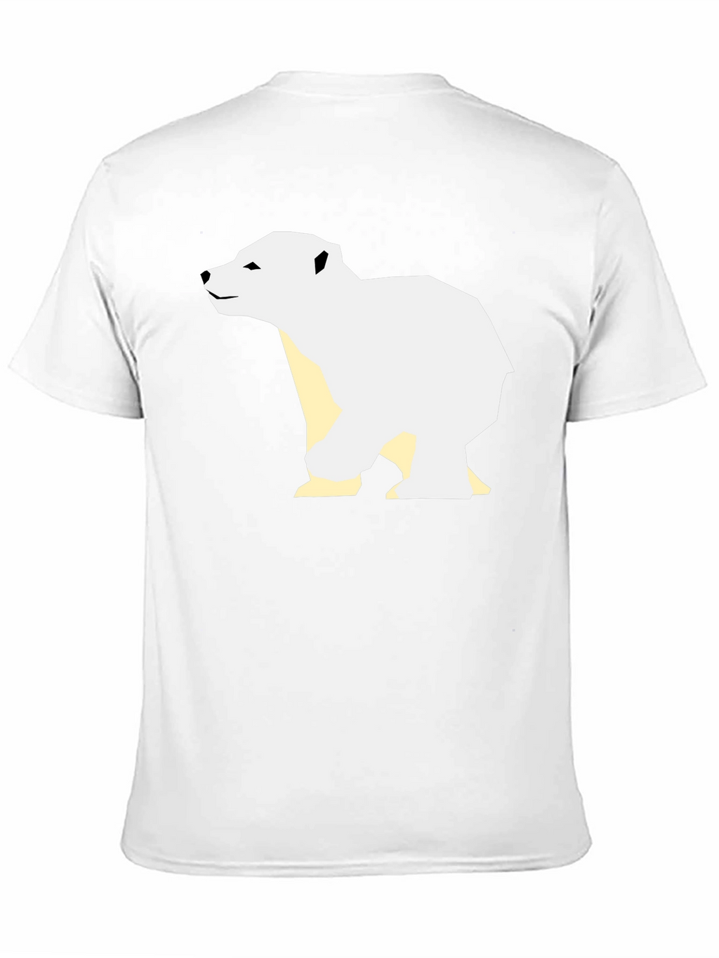 Geometric Polar Bear Graphic Tee - Black