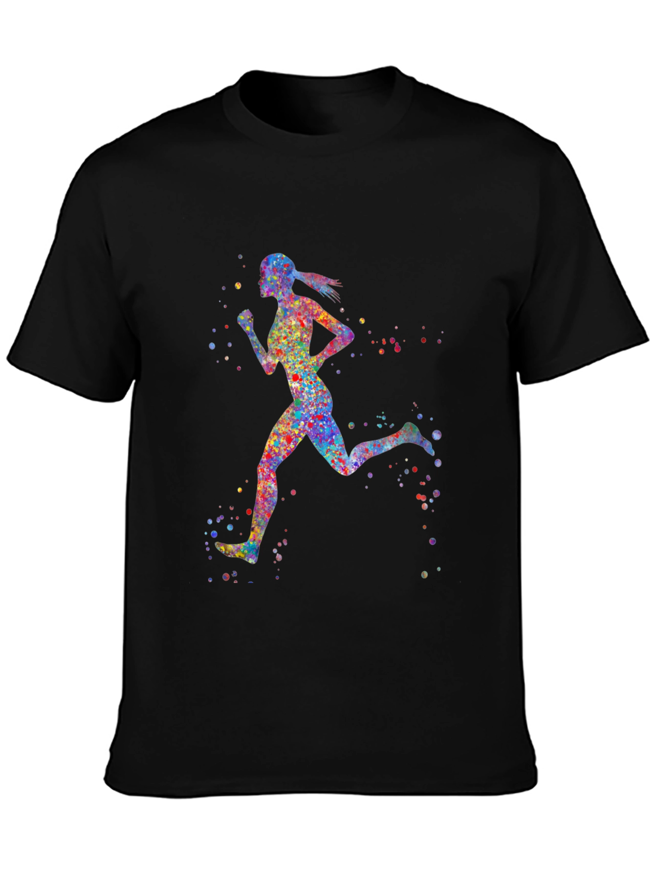 Colorful Running Girl Graphic Tee