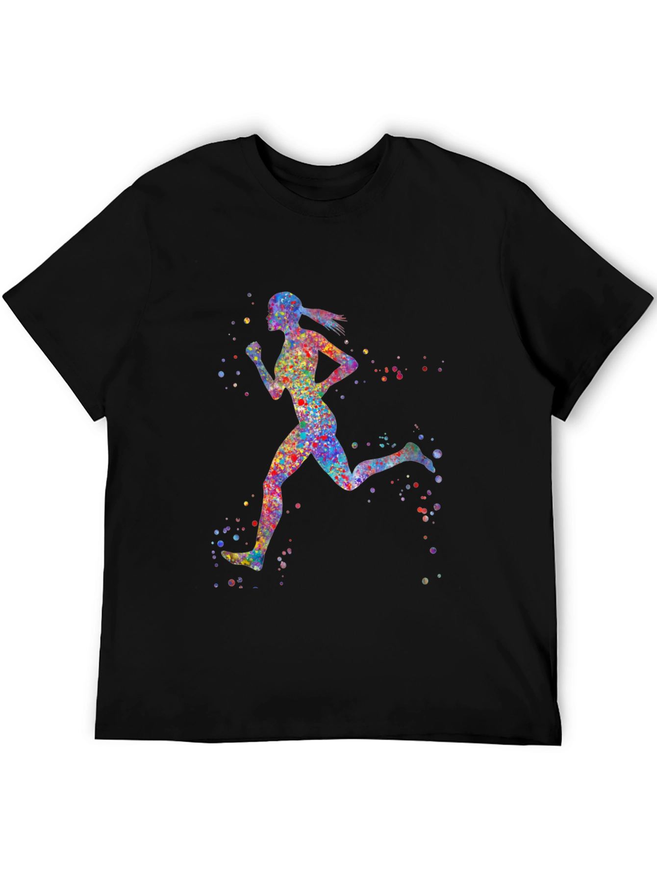 Colorful Running Girl Graphic Tee