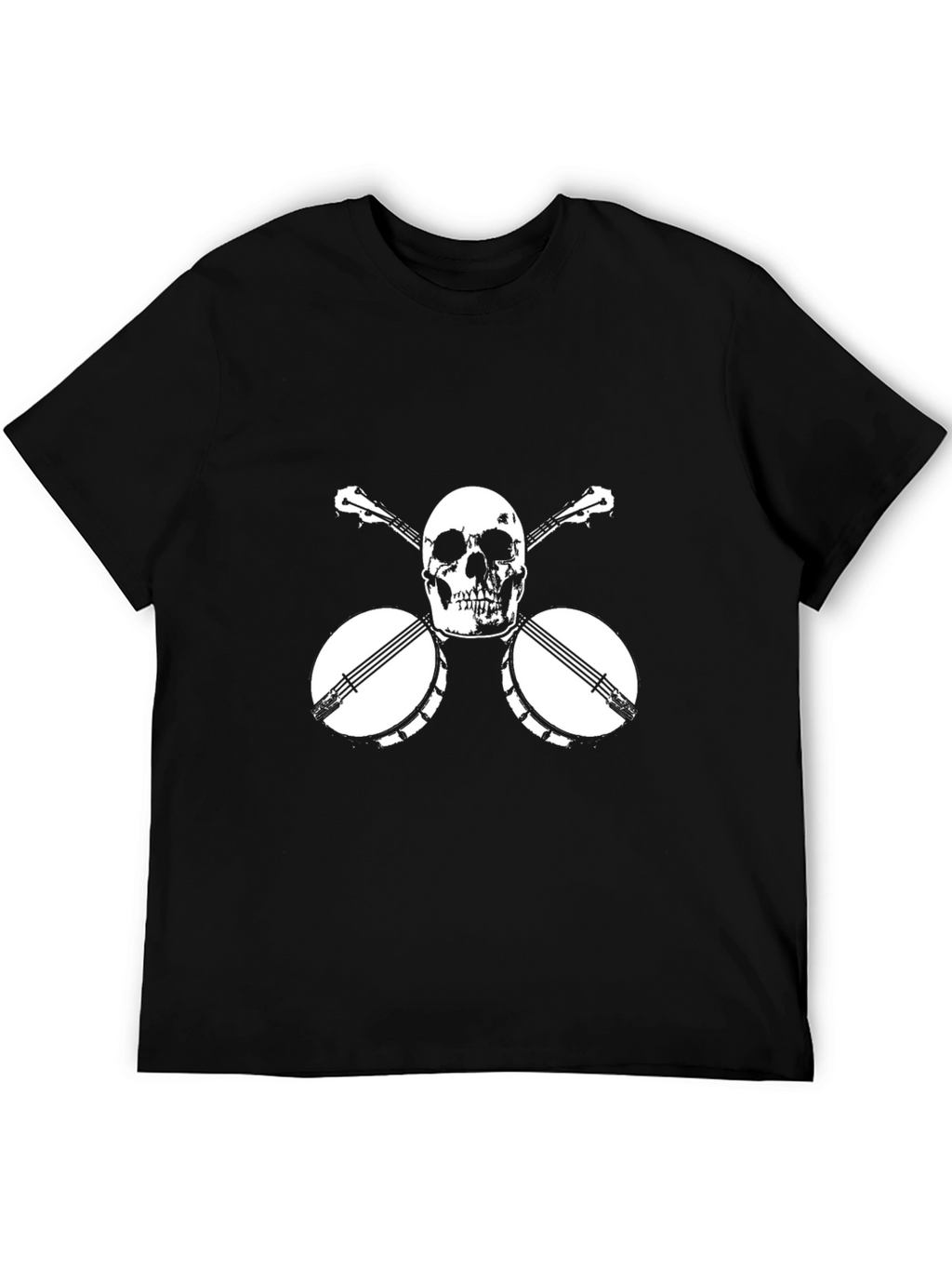Skull & Banjo Graphic Tee - Black