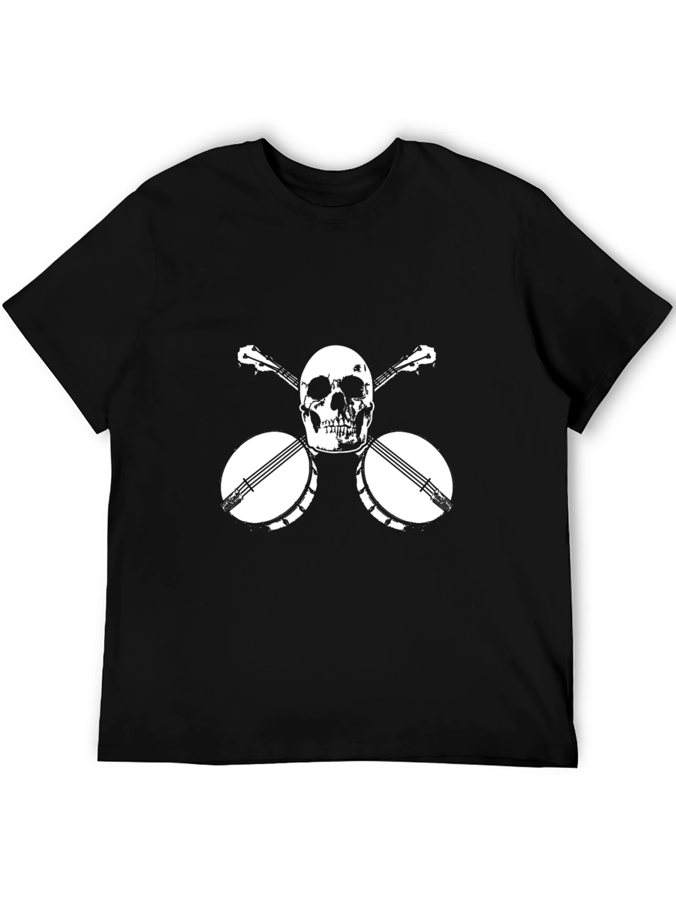 Skull & Banjo Graphic Tee - Black