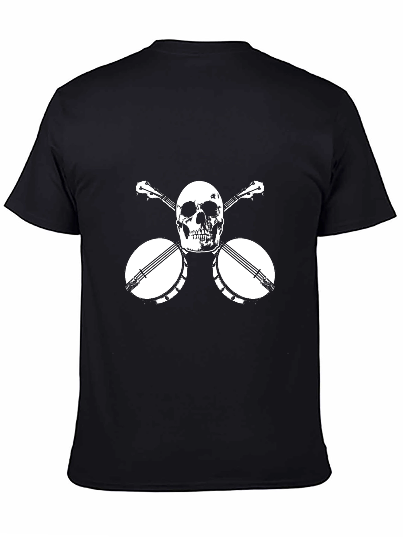 Skull & Banjo Graphic Tee - Black