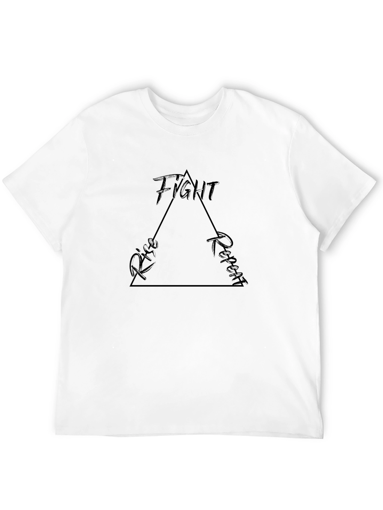 Fight Rise Repeat Graphic Tee - Black Cotton T-Shirt