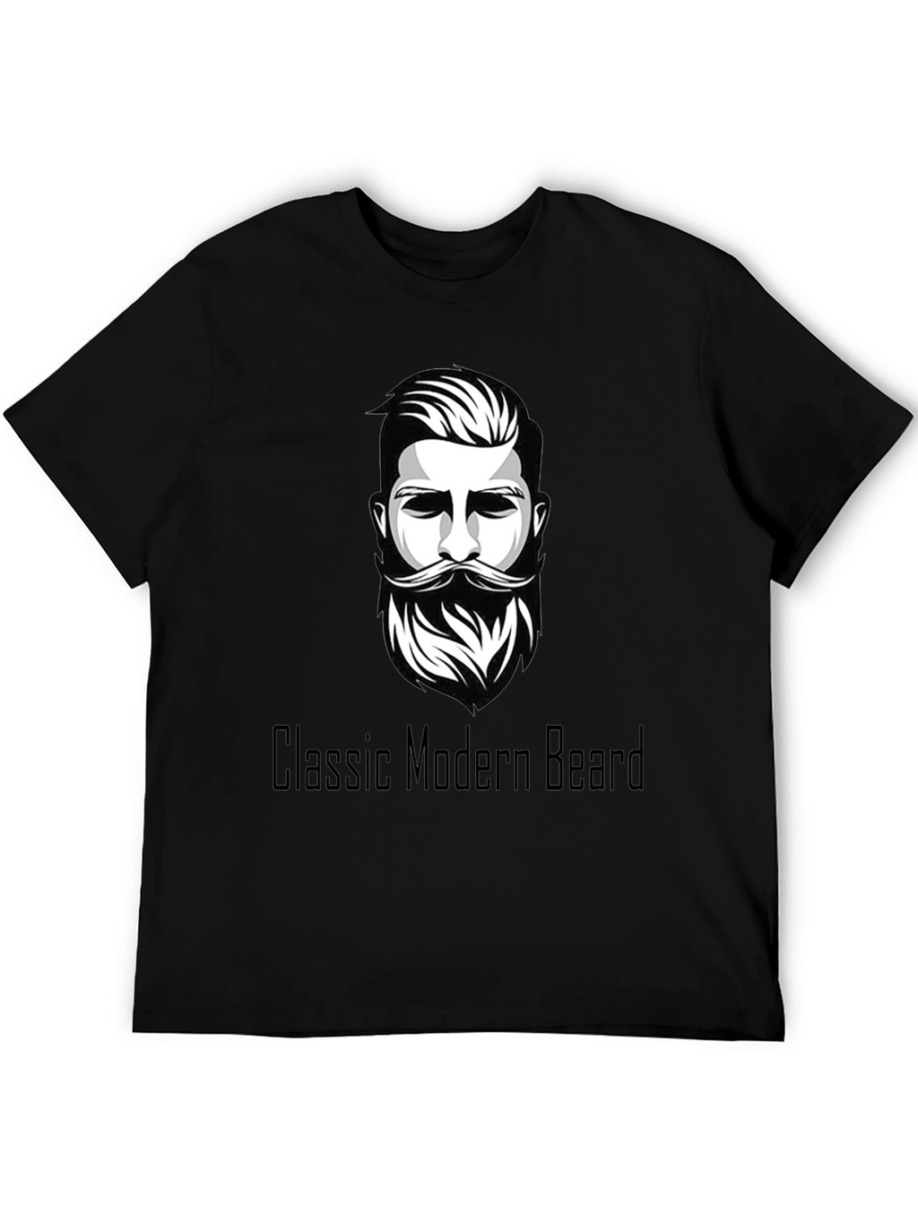 Classic Modern Beard Graphic Tee - Black