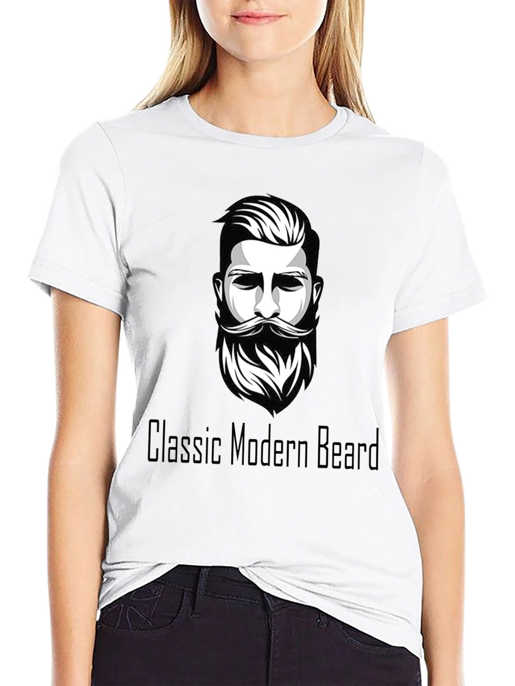 Classic Modern Beard Graphic Tee - Black