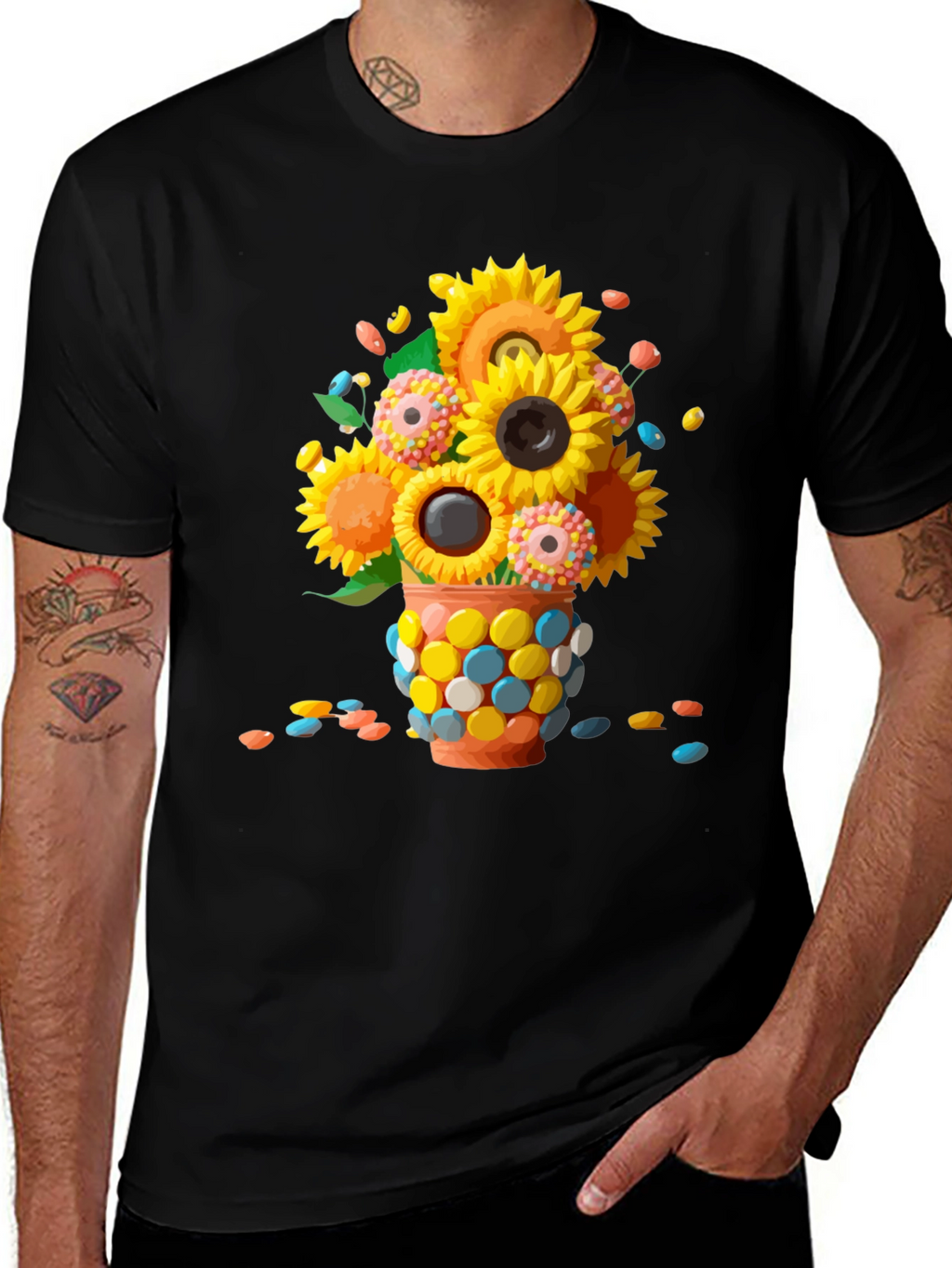 Sunflower Candy Vase Graphic Tee