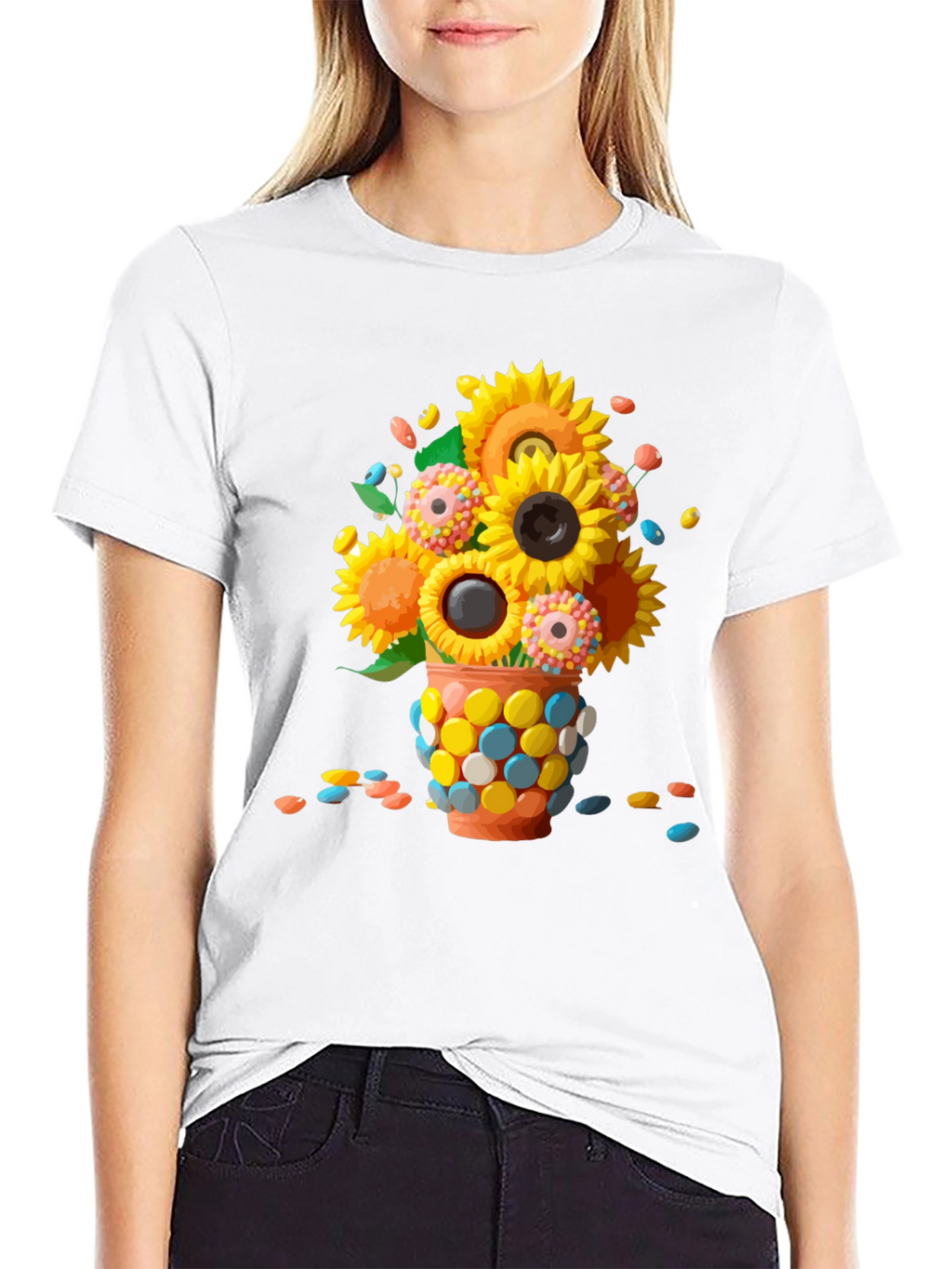 Sunflower Candy Vase Graphic Tee