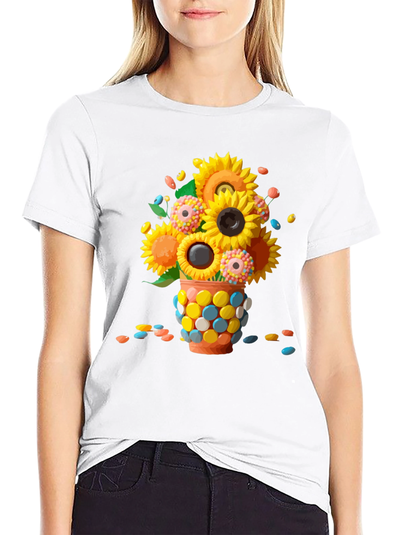 Sunflower Candy Vase Graphic Tee