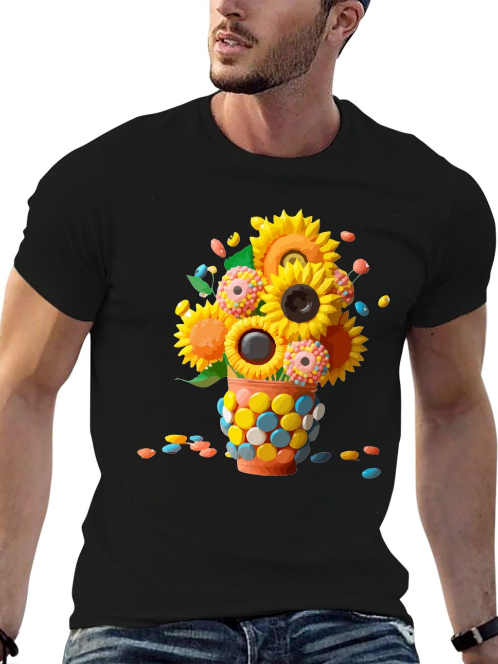 Sunflower Candy Vase Graphic Tee