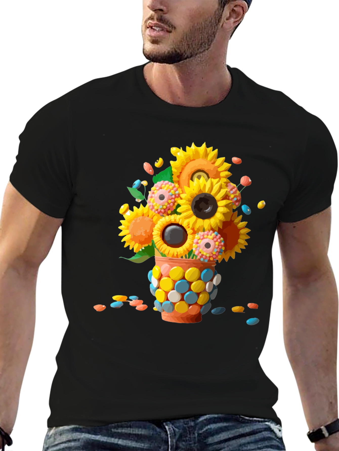 Sunflower Candy Vase Graphic Tee