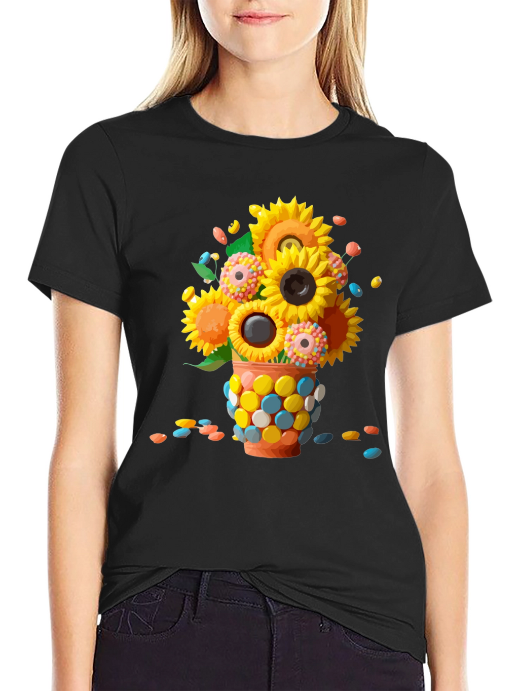 Sunflower Candy Vase Graphic Tee